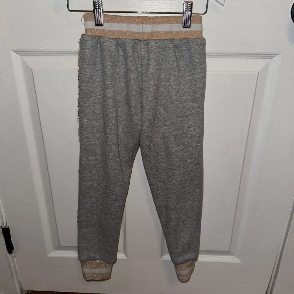 Lola And The Boys Girls Sequin Jogger Pants‎ Size 6 Pull On * FLAW*